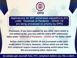 Check spelling or type a new query. Epfo On Twitter Application For Epf Withdrawal Claims Form 31 Under Outbreak Of Pandemic Covid 19 Are Being Processed On Priority By Epfo Indiafightscorona Epfo Socialsecurity Stayhomestaysafe Https T Co Zy4ypw68x3