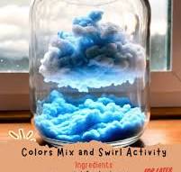 Magical rainbow clouds in a jar activity