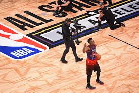 Jazz in sky blue against purple mountains in a blue circle. Utah Jazz History A List Of Past All Star Weekend Winners Page 2