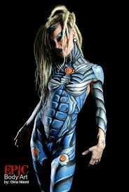 Robot Body Painting Body Art Body Painting Robot Girl Face And Body