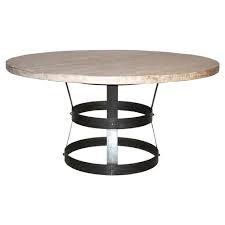 Our collection of tables come in a multitude of sizes, finishes and expressions, making them an ideal fit for dining settings and home offices alike. Adalene Grey Washed Reclaimed Wood Top Steel Round Dining Table Small 54 W 51 D 60 D Kathy Kuo Home