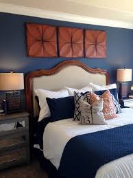 Rust And Navy Bedroom Bedroom Orange Blue Master Bedroom Blue Bedroom Decor