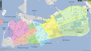 Details include old town and new town locations, discount rates, and lodging reservations. Key West Neighborhoods Map
