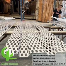 Aluminum perforated sheet offers savings in weight, passage of light, liquid, sound and air, while providing a decorative or ornamental effect. Decorative Perforated Aluminum Sheet Metal Panel Hexagon Shape Powder Coated Grey Color