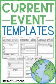 Current Events Templates Worksheets Assignments Distance Learning Social Studies For Kids Reading Comprehension Skills Literacy Lessons