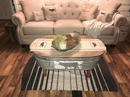 Farmhouse Coffee Table Made Out Of Old Metal Tub Metal Tub Coffee Table Farmhouse Coffee Table