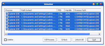 All you have to do is click unlock all. Unlocker Download For Windows Xp