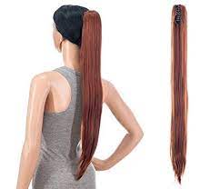 Swacc 28 Inch Long Straight Claw Clip Ponytail Extensions Synthetic Hair Extensions Ponytail Jaw Cli Hair Pieces Wigs Hair Extensions Synthetic Hair Extensions
