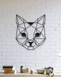 Kedi Dekor Kedi Tablo Kedi Biblo Kedi Afis Kedi Poster Geometrik Kedi Diy Decoracao Parede Esculturas De Parede Decoracao Metalica