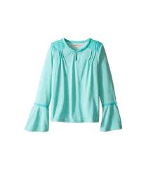 lucky brand kids peasant top with embroidery and bell sleeve