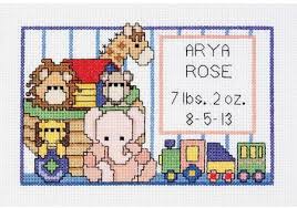 Is counted cross stitch a lost art? Janlynn Noah S Ark Birth Sampler Cross Stitch Kit Sgp 0615 Birth Cross Stitch Birth Sampler Cross Stitch Mini Cross Stitch