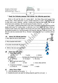 Reading Comprehention Water Esl Worksheet By Mshmsh