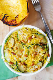 Parmesan Zucchini Spaghetti Squash With Pine Nuts Squash Recipes Spaghetti Squash Recipes Healthy Vegetarian Recipes