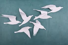 Snow White 3d Bird Flock Bird Wall Art Beach Wall Art 3d Wall Art