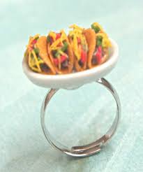 Tacos Plate Ring Miniature Food Food Rings Clay Food