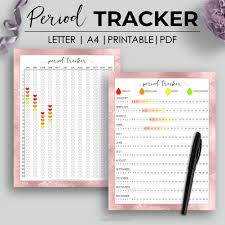 Printable Period Tracker Menstrual Cycle Tracker Period Etsy In 2020 Period Tracker Bullet Journal Ideas Pages Period Calendar