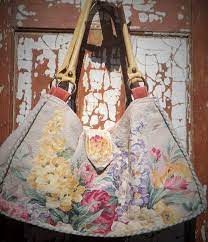 Shabby French Home Angela Resendiz Barkcloth Cloth Bags Vintage Linens