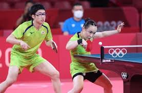 混合ダブルスでプレーする伊藤美誠、水谷隼組（カメラ・矢口亨） 卓球 2021卓球nipponドリームマッチ 第1日（2日、埼玉県内） 混合ダブルスで東京. Efnzgqzaw Fe2m