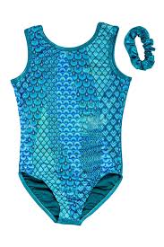 galleon destira turquoise mermaid leotard for girls