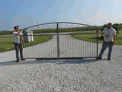 We manufacture quality custom driveway aluminum price is for aluminum gate,10ft wide,5ft at sides,5ft 6in at center with a very large crown that elevate to 7ft. Wrought Iron Driveway Gate Outdoor Business 4 X 12 Ft Wide