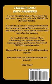 While you might not be hanging out at a local bar right now listening to music and spouting out random trivia about overheard tunes, you. Friends Quiz Questions And Answers The Ultimate Central Perk Friends Quiz Books Amazon Ae
