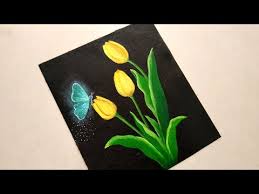 Maybe you would like to learn more about one of these? How To Paint Tulip Flowers With A Glowy Butterfly Acrylic Painting For Beginners Myhobbyclass Com Learn Drawing Painting And Have Fun With Art And Craft