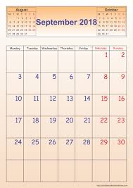 Calendar Of September 2018 Printable Printable Calendar Word Planner Calendar Printables Printable Calendar Template