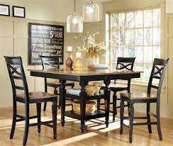 Ashley 5 Piece Counter Height Dining Set In Two Tone Black And Oak Finish By Coaster 104038 Counter Height Dining Table Counter Height Dining Sets Dining Room Table