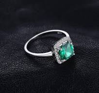 JewelryPalace Green Simulated Nano Emerald 925 Sterling Silver Rings for  Women Halo Engagement Ring Statement Gemstones Jewelry - AliExpress 36
