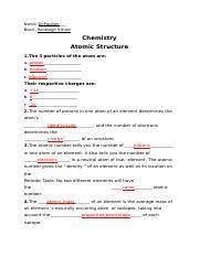 This type of worksheet discusses about basic atomic structure. As Unit1 Particle 01 Atomic Structure Answers Name Dr Poulton Block Ranelagh School Chemistry Atomic Structure 1 The 3 Particles Of The Atom Are A Course Hero