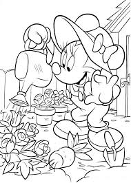 These spring coloring pages are sure to get the kids in the mood for warmer weather. Minnie Mouse Watering Flowers Coloring Page Free Printable Coloring Pages For Kids