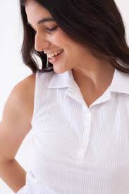 Buy Sylvia Polo Rib Knit Top