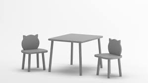Tisch aus kiefer massiv holz für kleinkinder. Nordville 3 Tlg Rechteckiges Kinder Tisch Und Stuhl Set Kitty Wayfair De