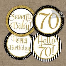Black And Gold Cupcake Toppers 70th Birthday Cupcake Toppers Black Gold Glitter Seventieth Bday Party Printable 7 60th Birthday Cupcakes 30th Birthday Cupcakes 40th Birthday Cupcakes