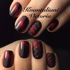 Black And Red Cat Eye Nails Manikyur Nogti Nogti Krasnye Nogti Krasivye Nogti