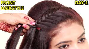 Use both hands to sweep the majority of your hair backward and hold it in place with 1 hand. Most Beautiful Front Hairstyle For Girls Front Hairstyle Easy Party Hairstyle Hair Style Girls Youtube