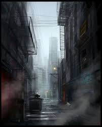 Dark Alley Dark City Background Anime Background