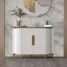 Modern sideboards can be used with exactly the where do you find antique marble top sideboard is your ideal? White Luxury 2 Door Sideboard Buffet With Marble Top Modern Sideboard Cabinet In Gold