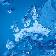 Maybe you would like to learn more about one of these? Europe 3d Render Topographic Map Blue Border Digital Art By Frank Ramspott