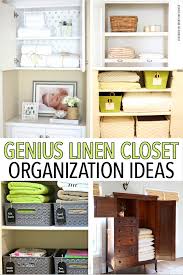 Check out these easy ways to organize your linen closet, so you can store your sheets neatly and create a comfortable guest experience at the same time. 12 Genius Linen Closet Organization Ideas Sunny Day Family