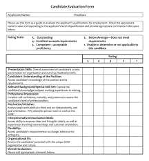 What are the benefits of using self evaluation. 15 Interview Evaluation Form Templates For Manager Candidate Etc