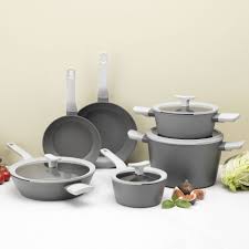 Berghoff Leo Deluxe 10pc Non Stick Cookware Set Gray In 2020 Cookware Set Berghoff Dining Sale