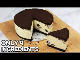 Only 4 Ingredients Oreo Cheesecake No Gelatin No Bake No Mixer Youtube Cheesecake Yummy Cheesecake Oreo Cheesecake