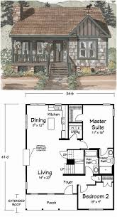 Craftsman floor plan with open living spaces. Single Story Tiny House Cottage Plan Dream House Plans Cosy House