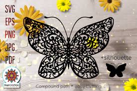 Download Butterfly Zentangle Svg Vector Papercut Template Mandala 818894 Cut Files Design Bundles