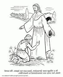 Jesus heals ten men with leprosy on the way to jerusalem he was passing along between samaria and galilee. Jesus Heals 10 Lepers Coloring Page Coloring Pages Sunday School Coloring Pages Jesus Heals