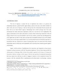 Contract plays an integral role in our regular life. Pdf Law Of Agency