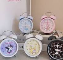 Cartoon Silent Clock Kuromi Melody Dial Analog Clock Retro Twin Bell Alarm Clock | eBay