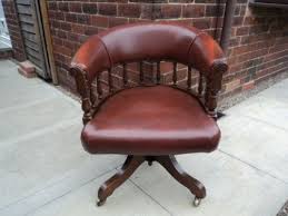 19th century oak and leather swivel desk chair, having a brown and red leather back support with brass stud decoration, finely shaped square upright supports, circular saddle seat wi. Antique Walnut Leather Swivel Desk Chair Office Chair 239507 Sellingantiques Co Uk