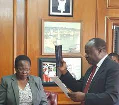 Front row, left to right nine justices make up the current supreme court: The Chief Justice Swears In New Members And Deputy Secretaries For The Judicial Service Commission Judiciary Of Zambia